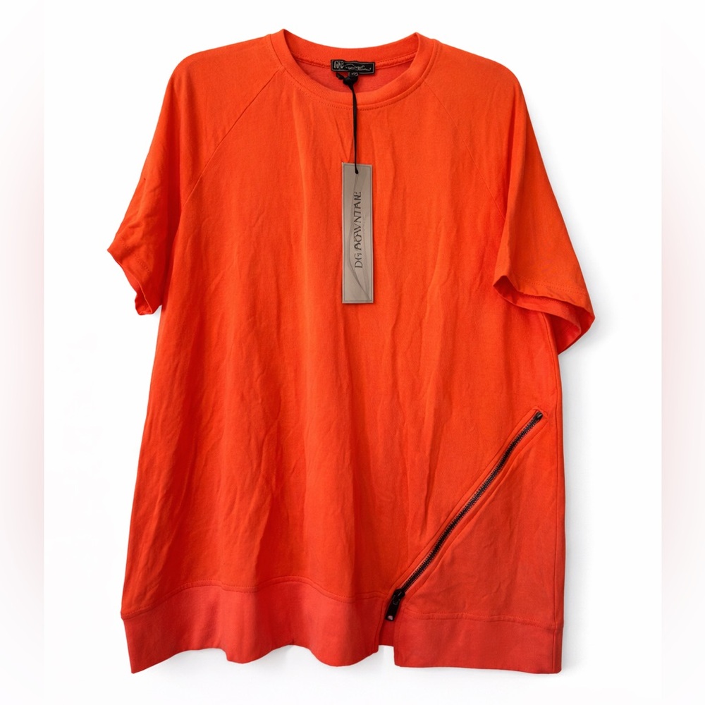 NWT Diane Gilman Top short sleeve orange size L - Picture 1 of 11